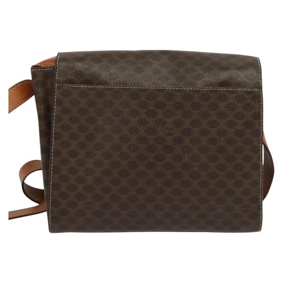 CELINE Macadam Canvas Circle Shoulder Bag Pvc Leather Brown Gold - Picture 3 of 12